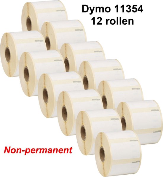 Dymo 11354 compatible Labels - Verwijderbaar - 57 × 32 mm - wit - 12 rollen