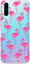Huawei P30 hoesje TPU Soft Case - Back Cover - Flamingo