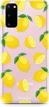 Fooncase Hoesje Geschikt voor Samsung Galaxy S20 - Shockproof Case - Back Cover / Soft Case - Lemons / Citroen / Citroentjes