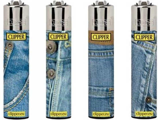 Clipper Aansteker - Jeans - 4 stuks