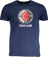 Roberto Cavalli T-shirt Blauw XL Heren