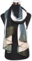 Sjaal dames met glitter - Wit / zwart  - Viscose