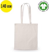 10 stuks Ecologische Katoenen Tassen Shopper 37x41cm - 140 grams - 100% biologisch katoen - met hengsel