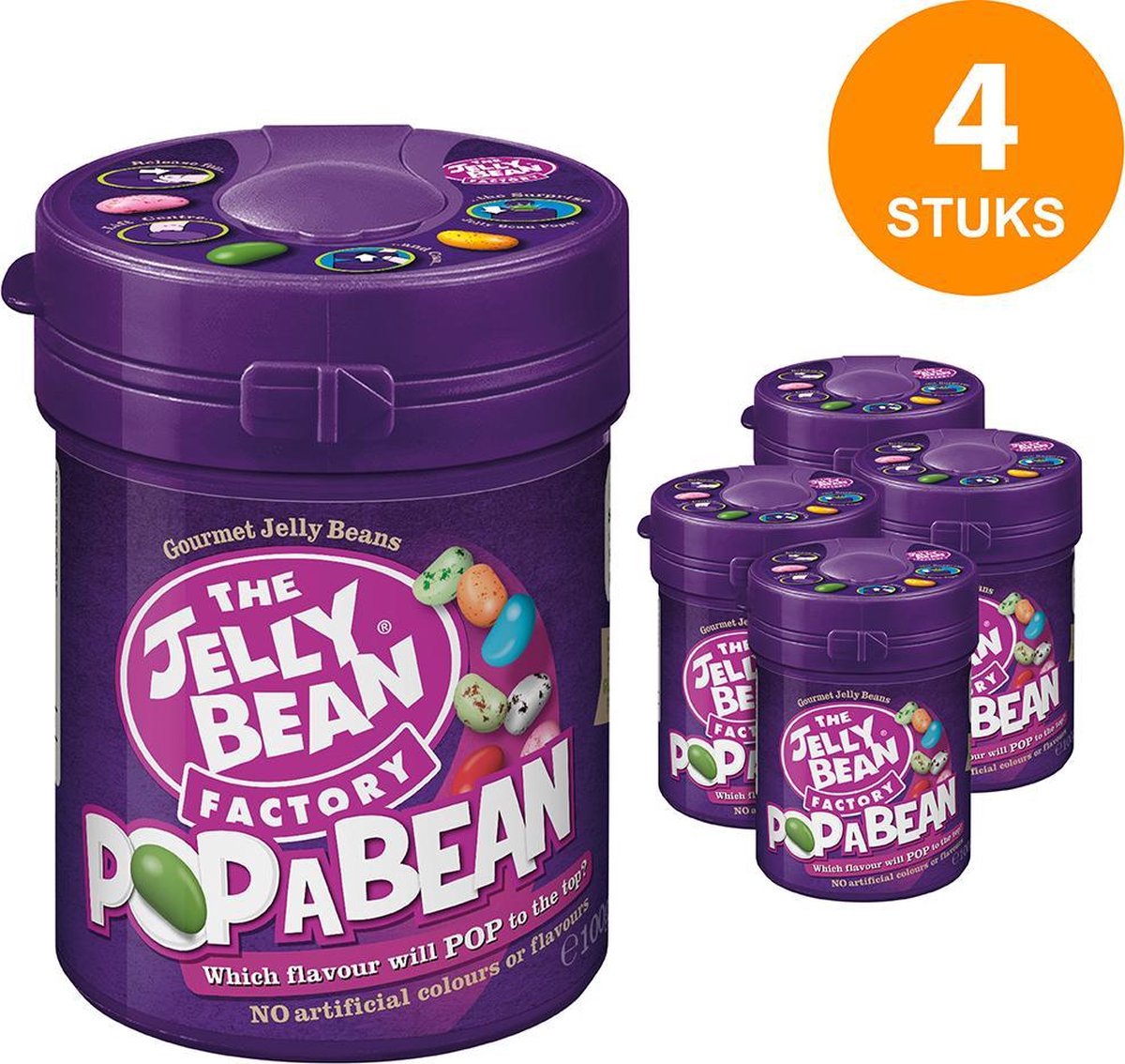 The Jelly Bean Factory Pop A Bean 4 x 100 gram/ 36 smaken | bol.com