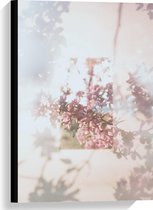 Canvas  - Roze Bloemen met Vervaagde Rand  - 40x60cm Foto op Canvas Schilderij (Wanddecoratie op Canvas)
