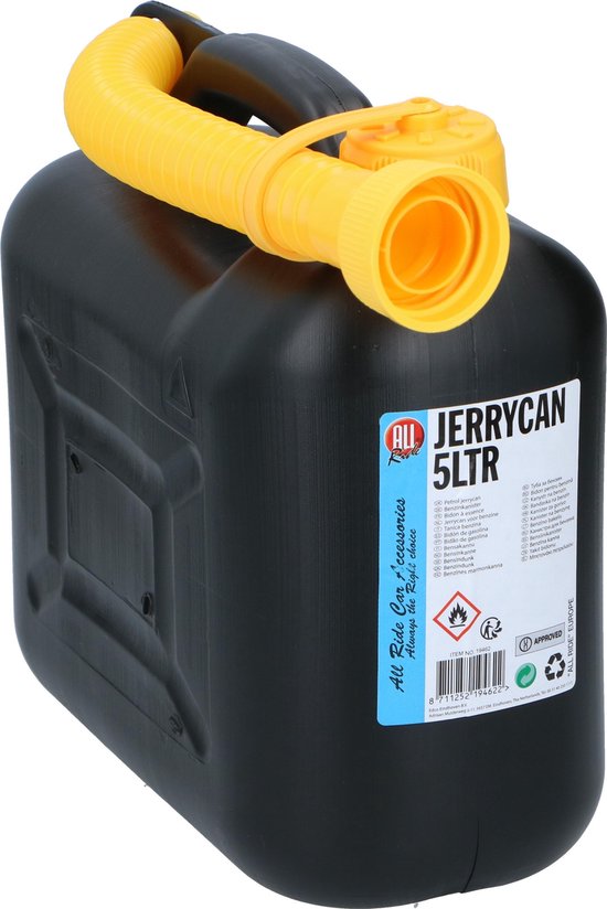 rek munt slim Jerrycan/benzinetank 5 liter zwart - Voor diesel en benzine - Brandstof...  | bol.com
