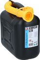 Jerrycan/benzinetank 5 liter zwart - Voor diesel en benzine - Brandstof jerrycans/benzinetanks