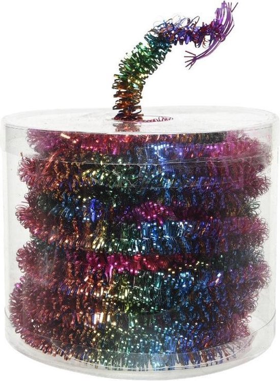 3x Mini guirlandes de Noël ondulées multicolores 1,2 x 500 cm - Guirlande  lametta 