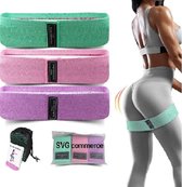 Weerstandsbanden van hoge kwaliteit - Roze - 3 Stuks - Met handleiding en tasje - Resistance Banden - Workout - Fitness - Yoga - Big Booty - Healthy - Fitness Banden - Thuis sporte