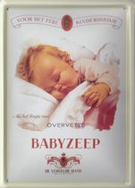 Vergulde Hand Babyzeep wand- reclamebord 15x20cm