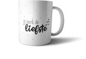 bijStip Mok Jij bent de Liefste - Zwart Wit - 330ml