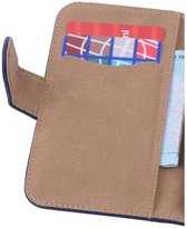 Bark Bookstyle Wallet Case Hoesjes voor Galaxy Note 3 Neo N7505 Donker Blauw