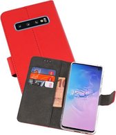 Booktype Telefoonhoesjes - Bookcase Hoesje - Wallet Case -  Geschikt voor Samsung Galaxy S10 - Rood