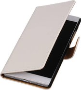 Mobieletelefoonhoesje.nl - Effen Bookstyle Hoesje voor Huawei P8 Wit