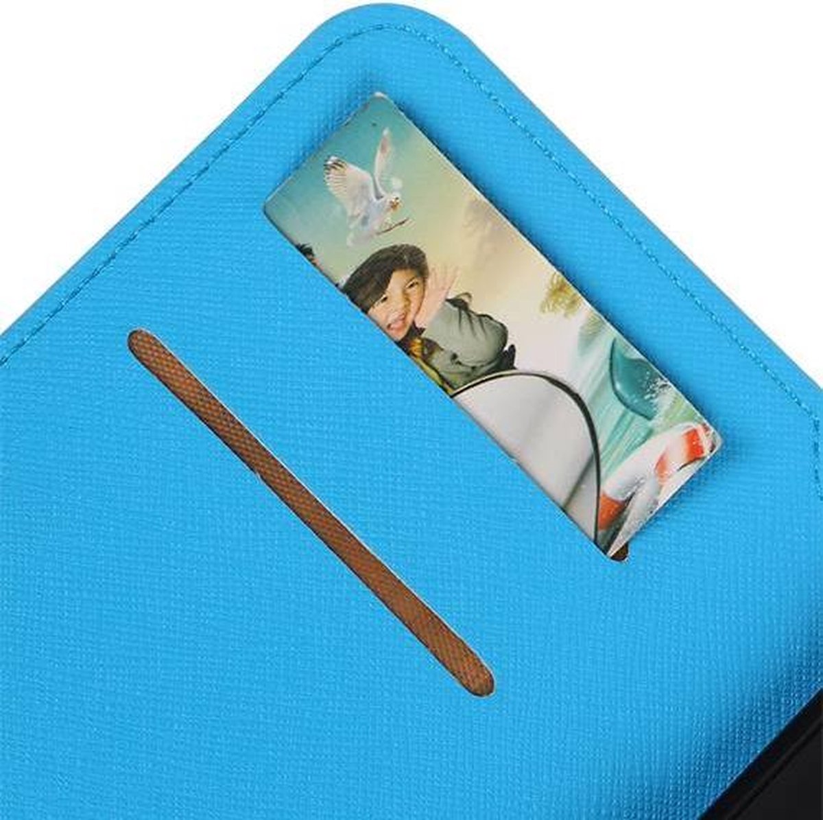 Cross Pattern TPU Bookstyle Wallet Case Hoesje Geschikt voor Huawei P8 Lite Blauw