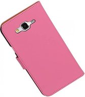 Mobieletelefoonhoesje.nl - Effen Bookstyle Hoesje voor Galaxy J5 Roze