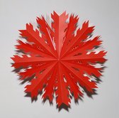 Kerstster nr. 45 - Rode Snowflake (small)  - Sneeuwvlok - Papieren Kerststerren - Kerstdecoratie - Ø 45 cm - zonder verlichtingsset - Kerst
