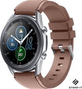 Siliconen Smartwatch bandje - Geschikt voor  Samsung Galaxy Watch 3 45mm siliconen bandje - koffiebruin - Strap-it Horlogeband / Polsband / Armband