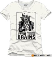 FOR GAMING - T-Shirt WANT YOUR BRAINS - (M)