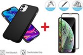 2-In-1 Screenprotector Hoesje  Bescherming Protector Set Geschikt Voor Apple iPhone 12 (6.1 Inch) - Full Cover 3D Tempered Glass Screen Protector Siliconen Back Bescherm Hoes Cover