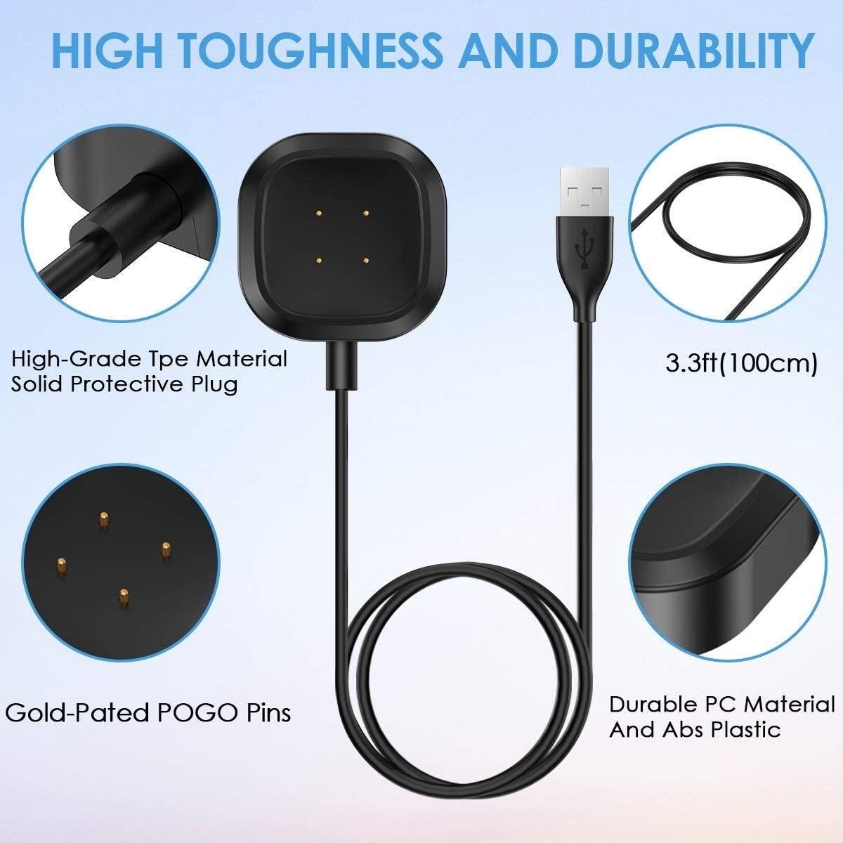 Strap-it® Fitbit Versa 3 oplader USB | bol.com