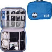 Reismonkey Kabel Organiser Tas Deluxe - Travel Bag - Kabel Tas Voor Mannen/Vrouwen - Kabel Organizer - Bagage Organizer - Blauw - Reiscadeau - Cadeau voor mannen/vrouwen