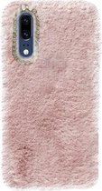 ADEL Siliconen Back Cover Softcase Hoesje voor Huawei P20 - Roze Pluche