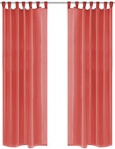 Gordijnen rood 140 x 245 (Incl LW anti kras vilt) - gordijn raambekleding - gordijnen kant en klaar met haakjes ringen - gordijnen met ringen