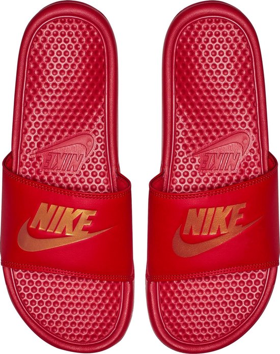 Nike Benassi JDI Rood / Goud Nike Badslipper - 343880-602 - Maat 41 bol.com