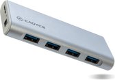 Cadyce USB 3.0 naar 4x USB 2.0 Hub  Universeel  Stijlvol & Compact Design  Plug & Play  Zilver