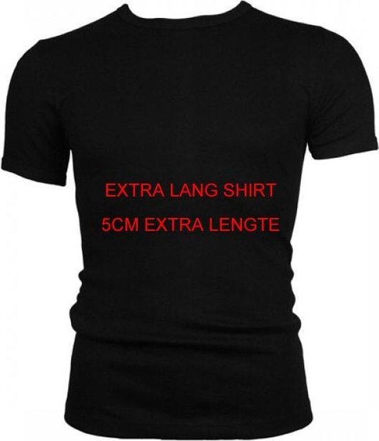Beeren Heren T-Shirt Extra lang - Zwart - maat XXL