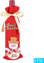 Wijntas cadeauverpakking - Kerst - Sneeuwpop
