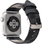 Leren bandje Apple Watch Zwart met klassieke zilverkleurige gesp 42mm-44mm Watchbands-shop.nl