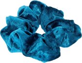 Scrunchie Velvet Turquoise Blue - haarwokkel - Haarelastiek - Haaraccessoire (1 stuk)