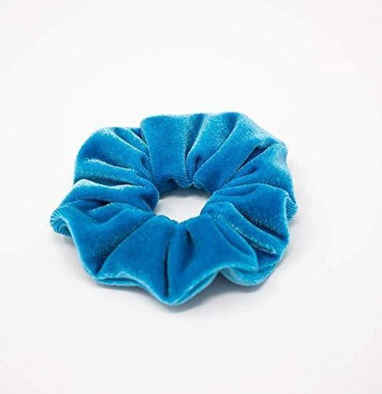 IRSA Scrunchie Velvet Ocean Blue - hairwokkel - Elastique à cheveux - Accessoire cheveux (1 pièce)