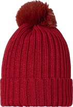 Muts Beanie Furry Pompon | Rood