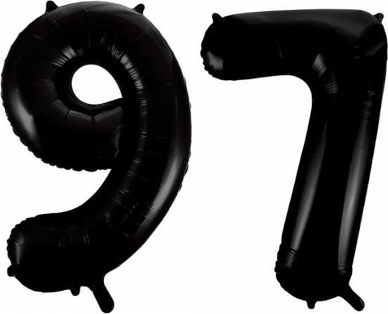 Folieballon 97 jaar zwart 41cm