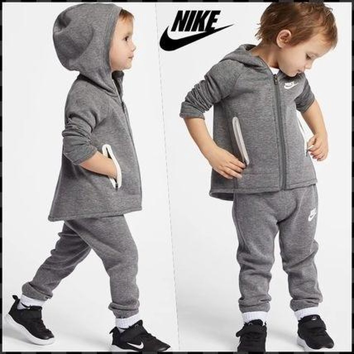 Nike Sportswear Tech Baby Hoodie En Joggers Set Grijs - Maat 74 | bol.com