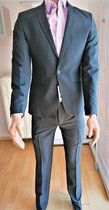Zie beschrijving- Heren kostuum - Businessman suit | tweedelig herenpak | jas + broek | slimfit  | zwart | maat 48-50 L