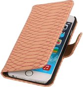 Wicked Narwal | Snake bookstyle / book case/ wallet case Hoes voor iPhone 6 Licht Roze