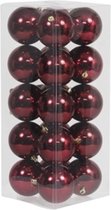 Kerstballen box 20 plastic - dark red shiny - 80 mm