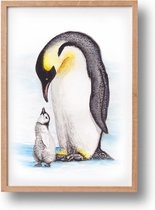 Poster pinguïn - A4 - mooi dik papier - Snel verzonden! - winterdieren - dieren in aquarel - geschilderd door Mies