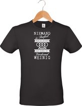 mijncadeautje - T-shirt unisex - zwart - Niemand is perfect - Audi - maat S