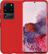 Samsung Galaxy S20 Ultra Hoesje Siliconen Case Back Cover Hoes - Rood