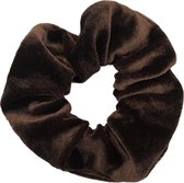 Scrunchie Velvet Donker Bruin - haarwokkel - Haarelastiek - Haaraccessoire (1 stuk)