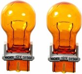 2 stuks Amerikaanse lamp, enkele functie, kleur amber / oranje , nummer 3156 3056LL  12 volt 21w