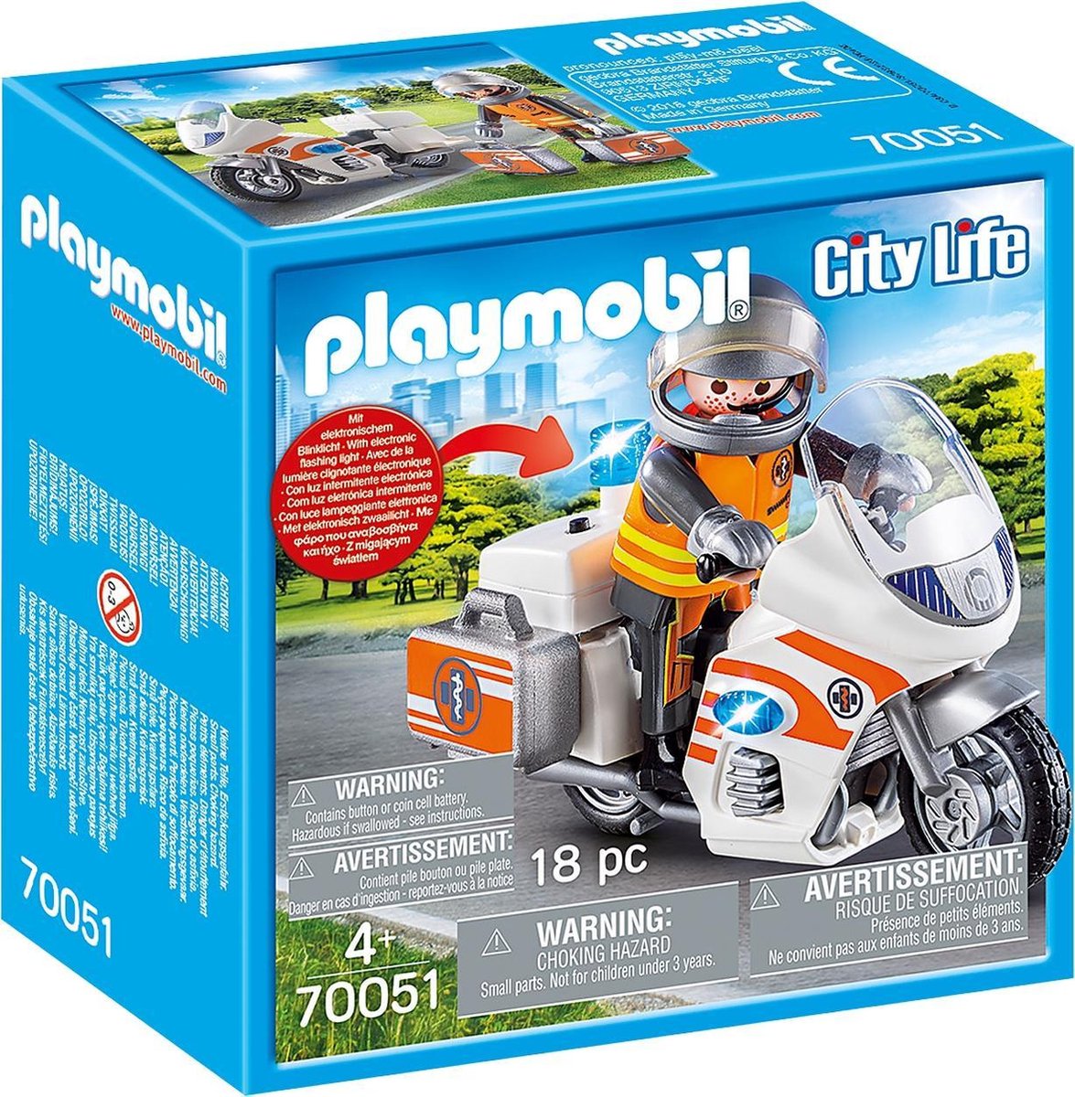 PLAYMOBIL City Life Spoedarts op motor - 70051