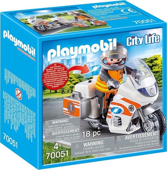 Acheter Playmobil City Life Moto d'urgence avec gyrophare 71205