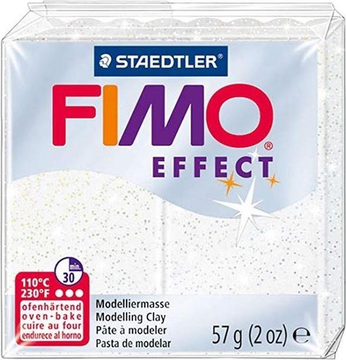 Fimo Effect 56g Glitter Wit 8020-052