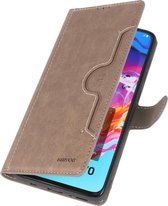 Wicked Narwal | Luxe Portemonnee Hoesje voor Samsung Samsung Galaxy A70 Grijs